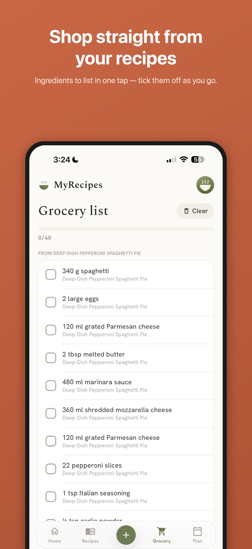 Grocery list